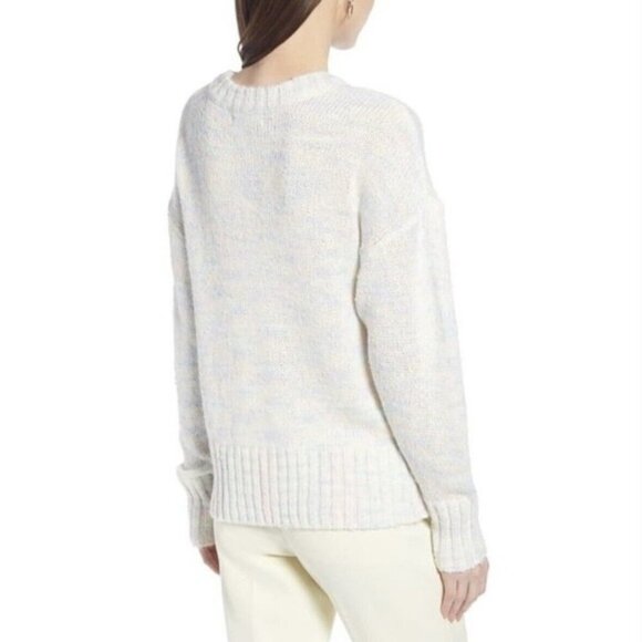 New! Something navy Rainbow pastel crewneck sweater 13993 - Picture 3 of 9